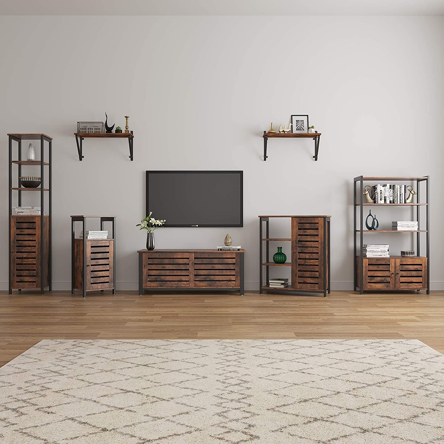 Szafa Regal MEBLIVA Mino Rustykalny Brąz 70 x 30 x 121.5 cm