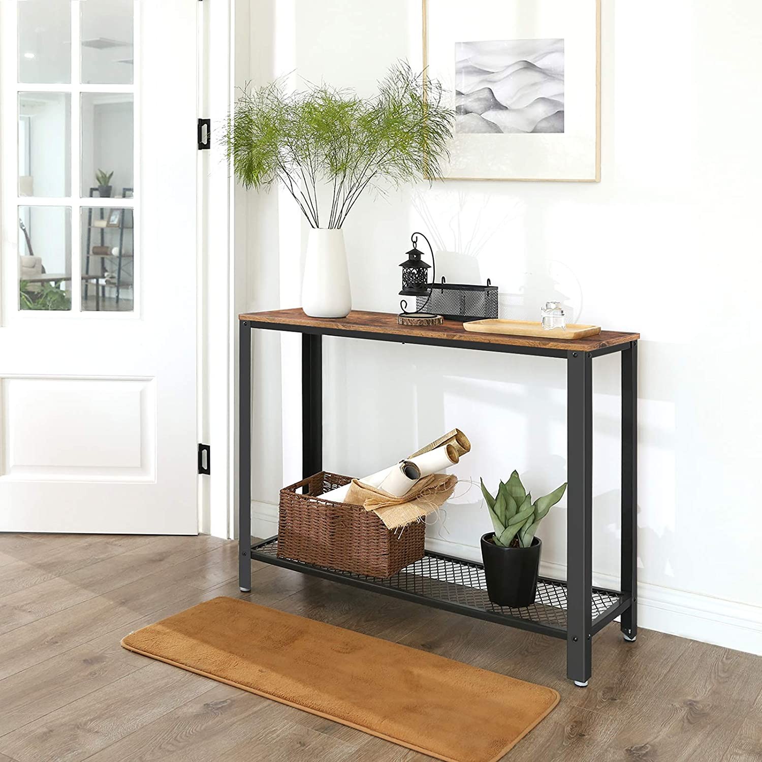 Konsola Salonowa LNT80X Rustykalny Brąz 101.5 x 35 x 80 cm