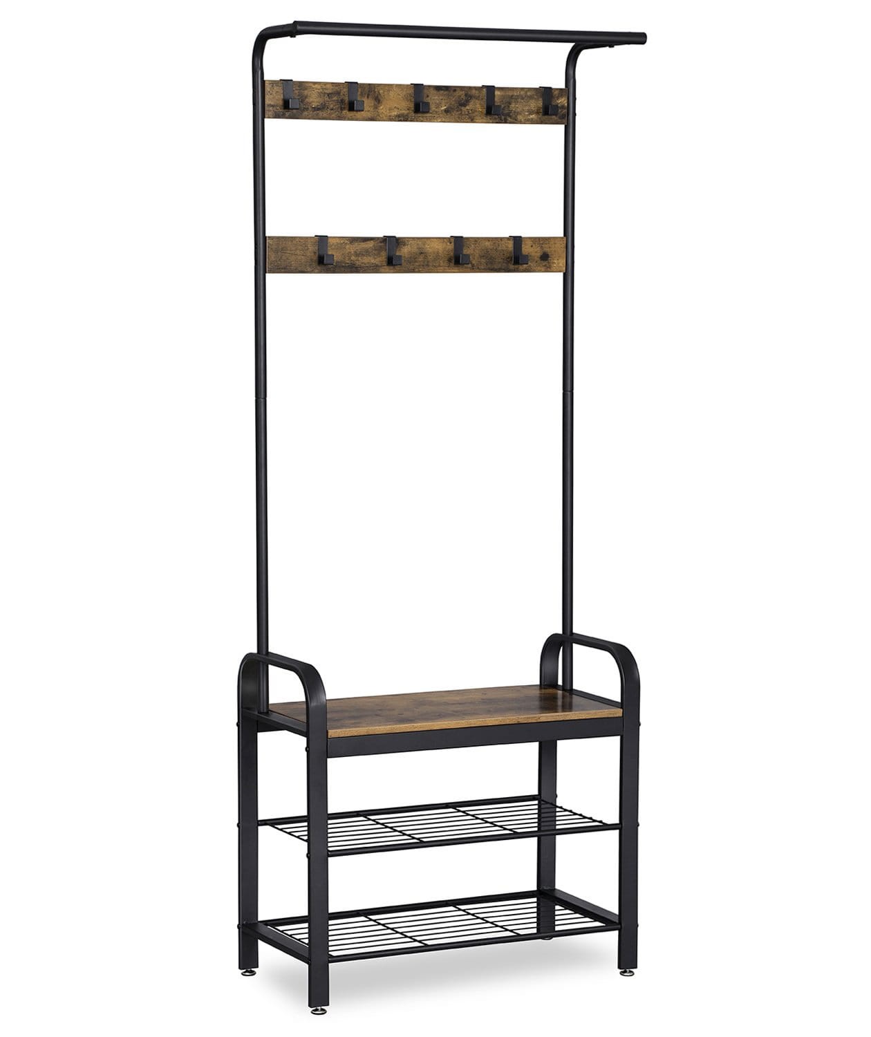 Wieszak MEBLIVA Nemil Rustykalny Brąz 72 x 33.7 x 183 cm
