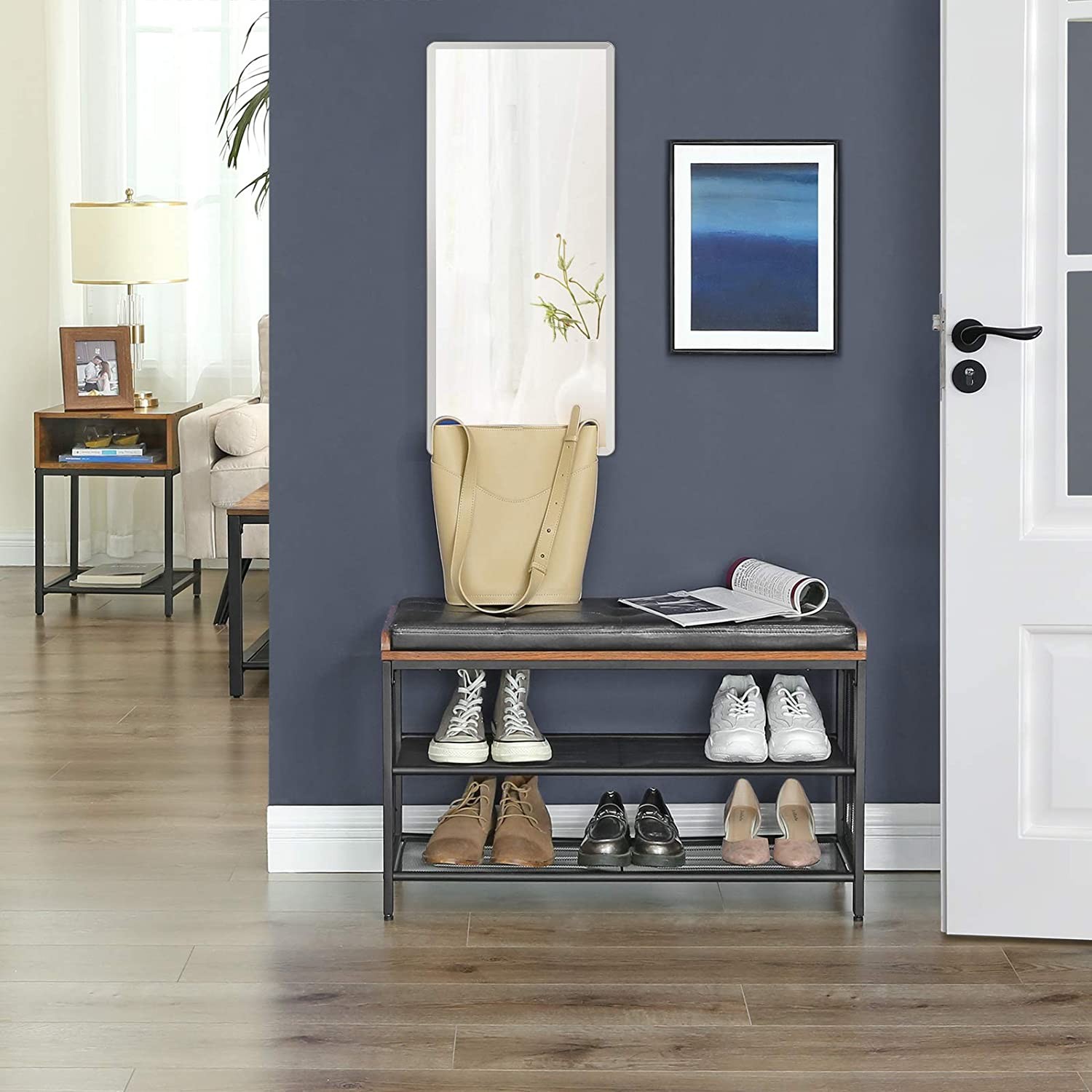 Szafka Na Buty MEBLIVA Sudi Rustykalny Brąz 80 x 30 x 48 cm