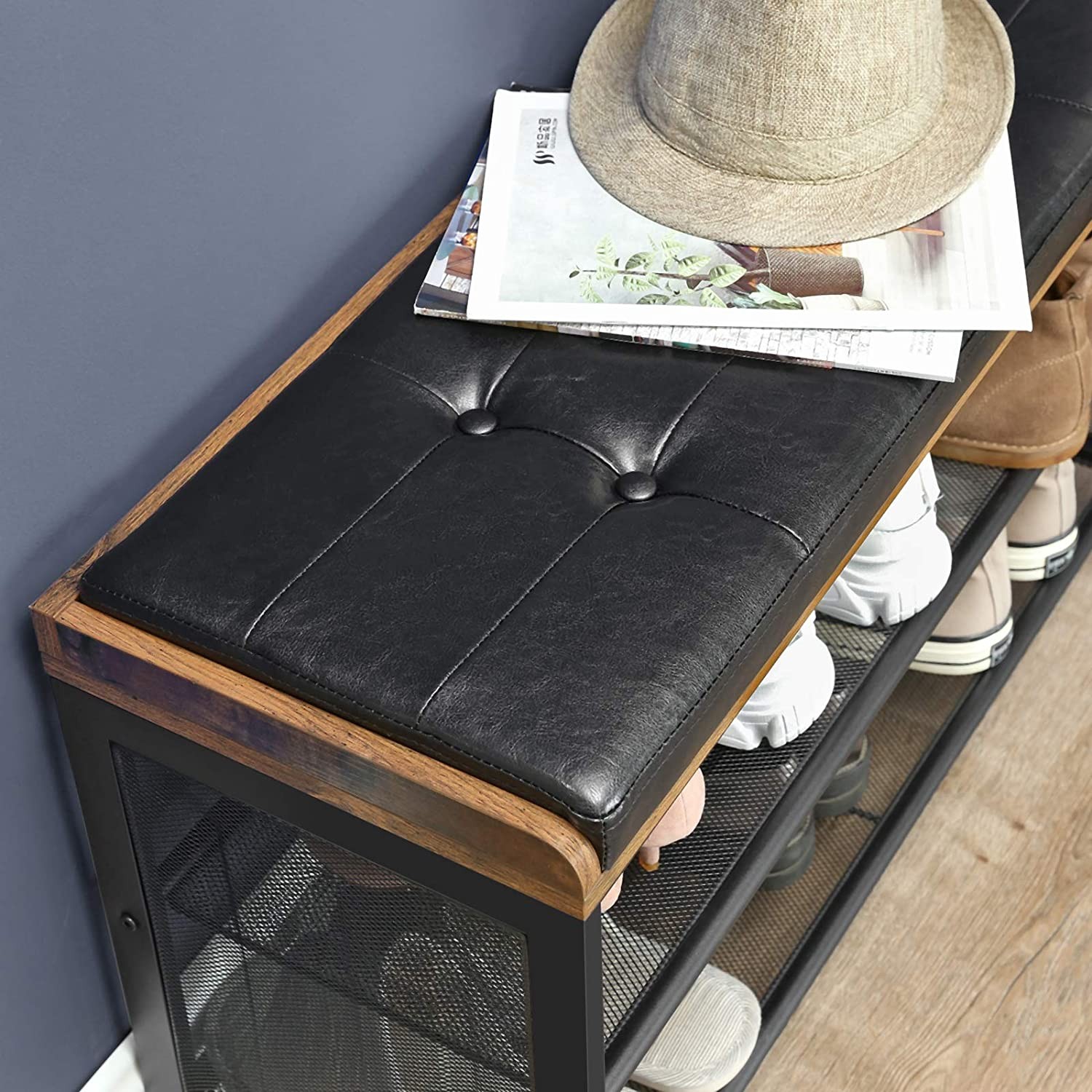 Szafka Na Buty MEBLIVA Sudi Rustykalny Brąz 80 x 30 x 48 cm