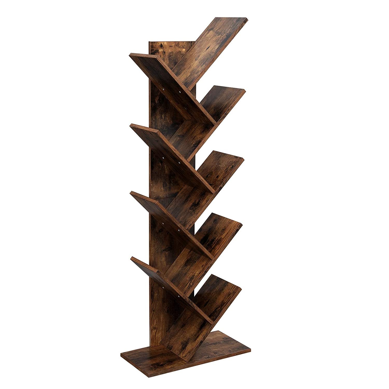 Regał MEBLIVA Clip Rustykalny Brąz Płyta Wiórowa 50 x 25 x 141.5 cm