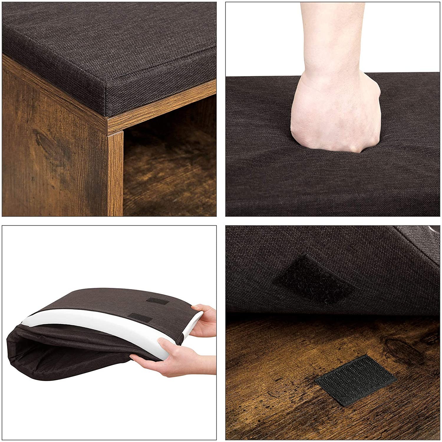 Szafka Na Buty MEBLIVA Sudi Rustykalny Brąz 104 x 30 x 48 cm