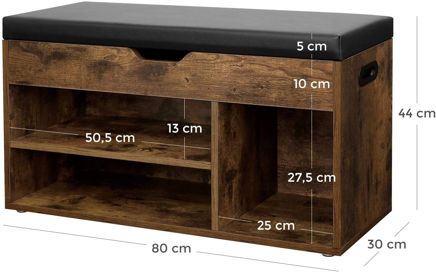 Szafka Na Buty MEBLIVA Sudi Rustykalny Brąz 80 x 30 x 44 cm