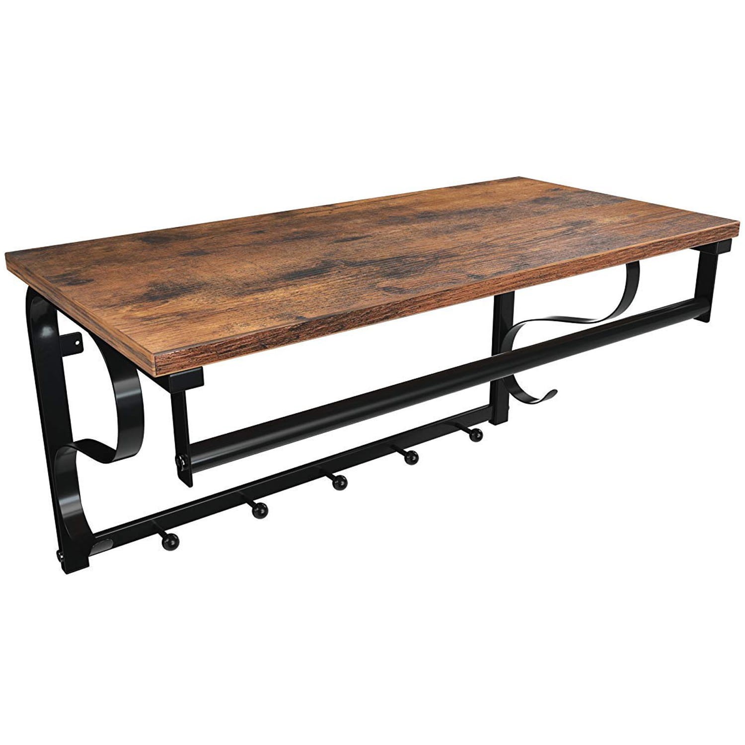 Ławka Do Przedpokoju Rustykalny Brąz MEBLIVA Mudil 60 x 30 x 31.7 cm