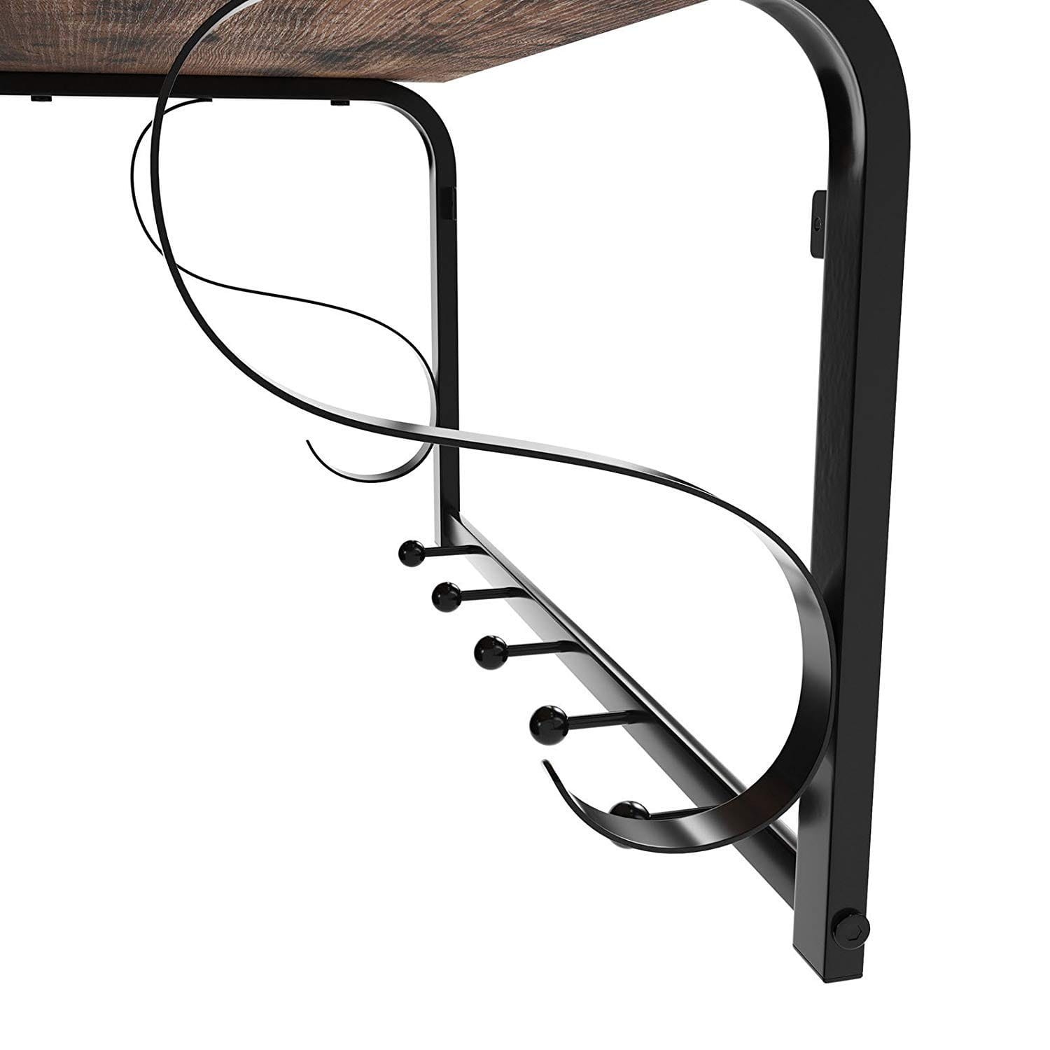 Ławka Do Przedpokoju Rustykalny Brąz MEBLIVA Mudil 60 x 30 x 31.7 cm