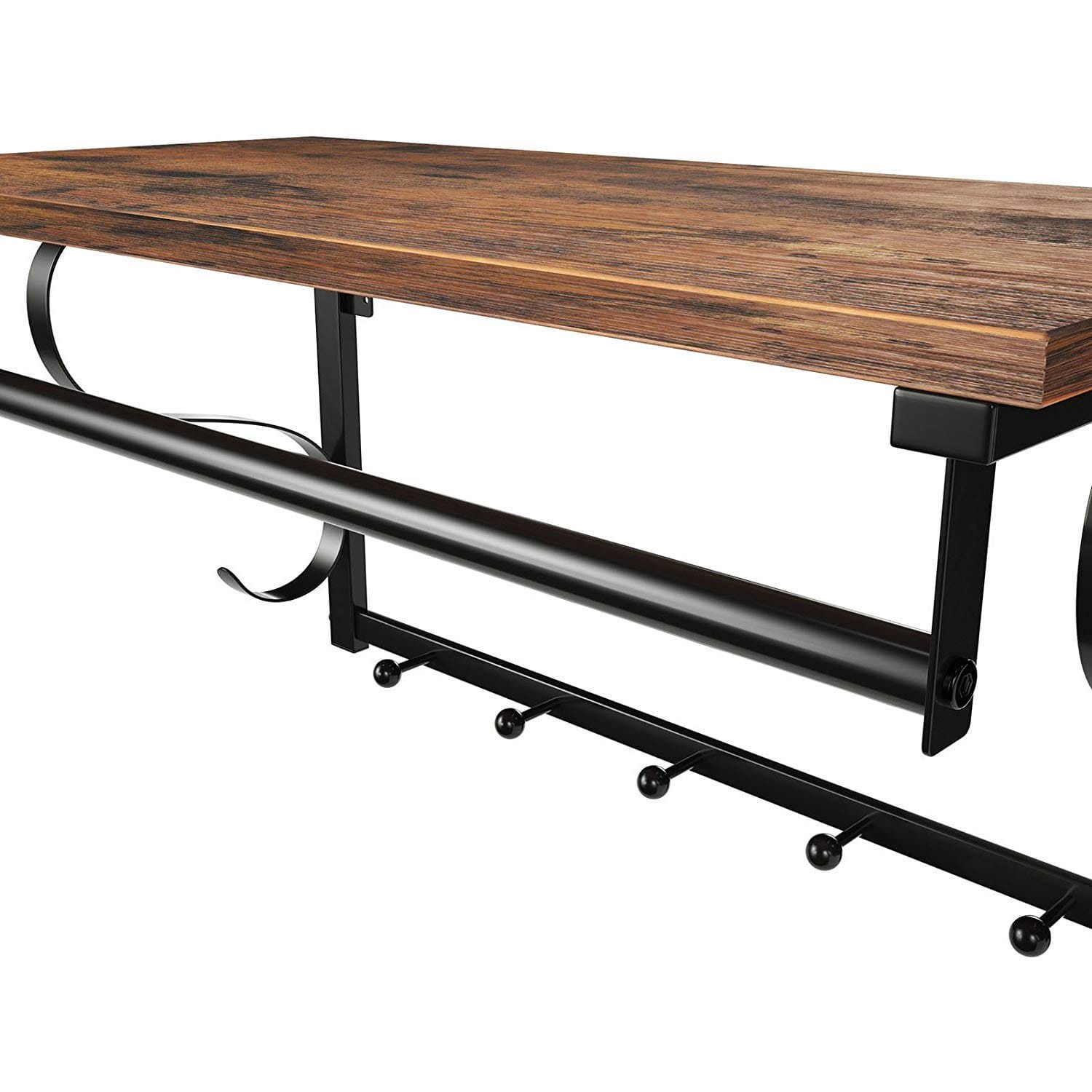 Ławka Do Przedpokoju Rustykalny Brąz MEBLIVA Mudil 60 x 30 x 31.7 cm