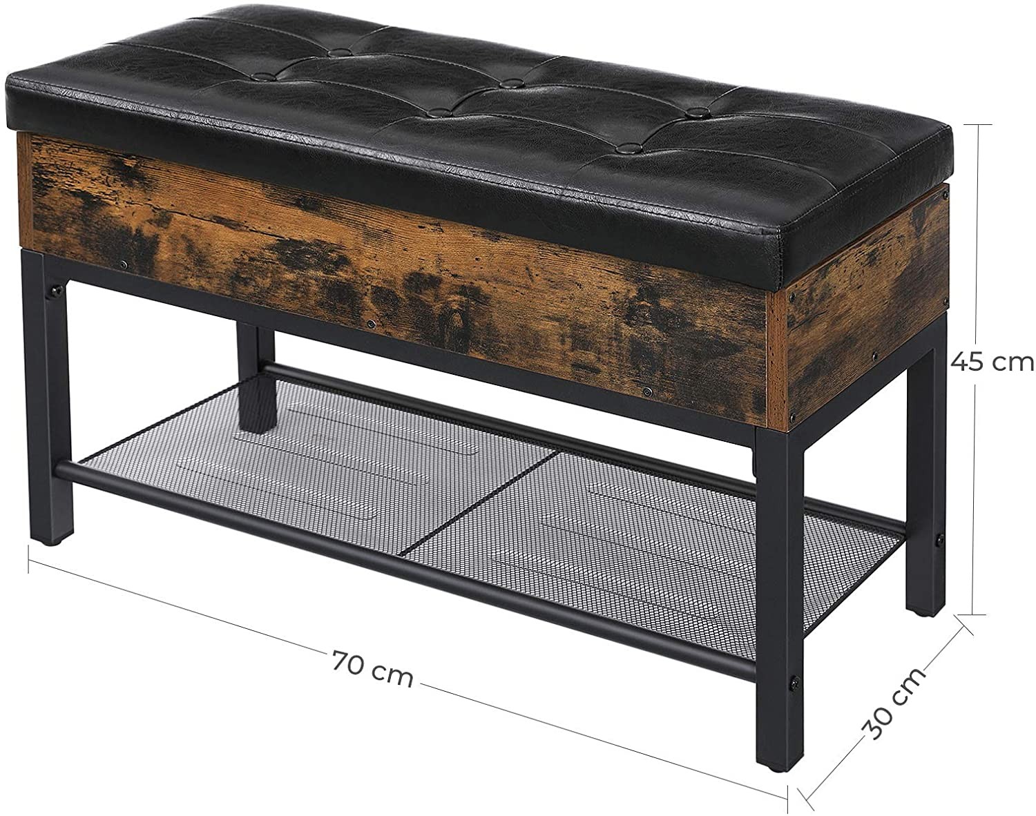 Szafka Na Buty Rustykalny Brąz MEBLIVA Sudi 70 x 30 x 45 cm