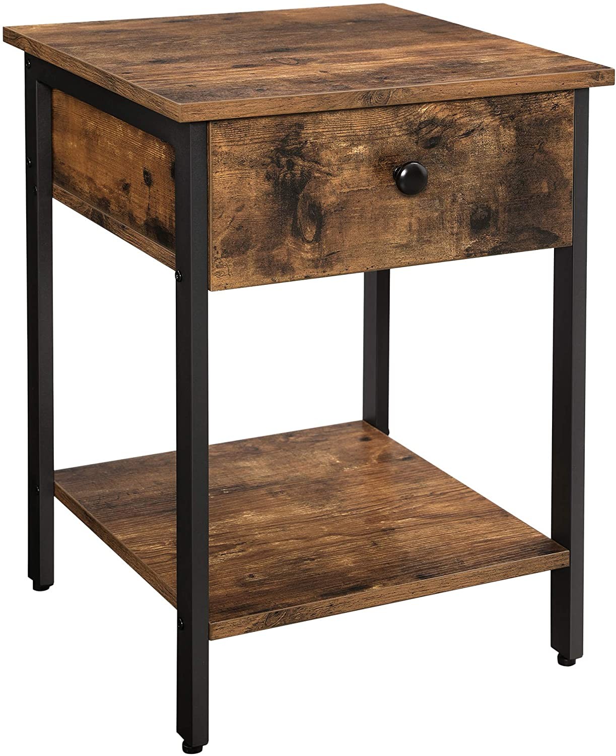 Stolik Boczny MEBLIVA Range Rustykalny Brąz 40 x 40 x 55 cm - Kawowy