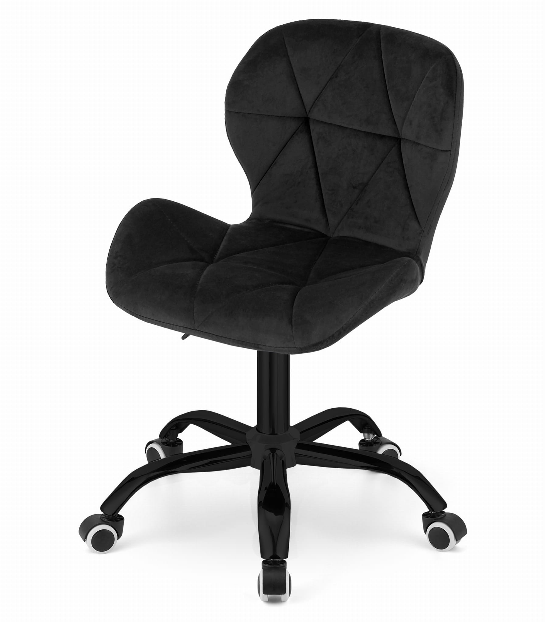 Krzesło Obrotowe Welurowe MEBLIVA True 53.5 x 57.5 x 86 cm - Czarne