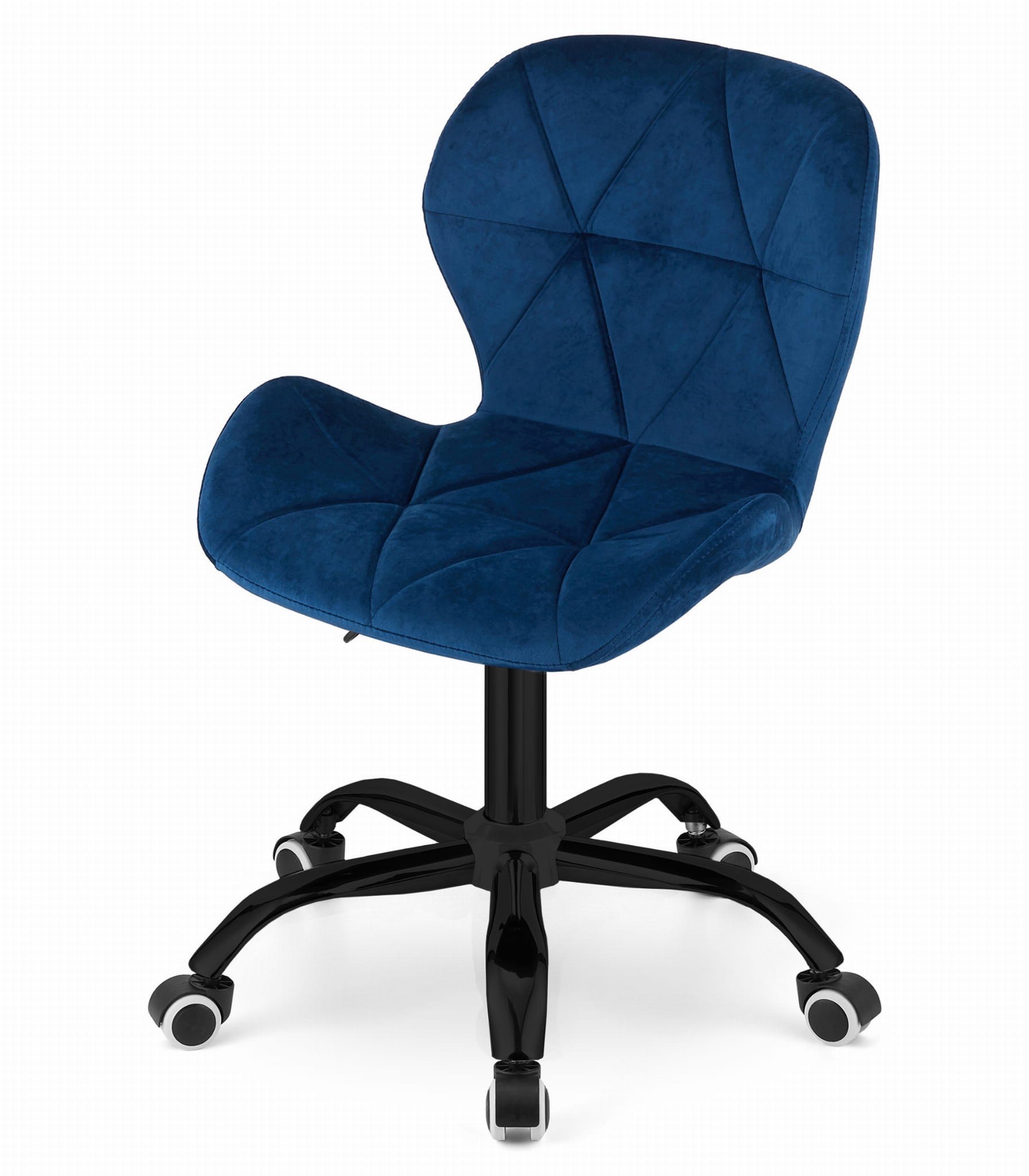 Krzesło Obrotowe MEBLIVA True Aksamit 53.5 x 57.5 x 86 cm - Czarne