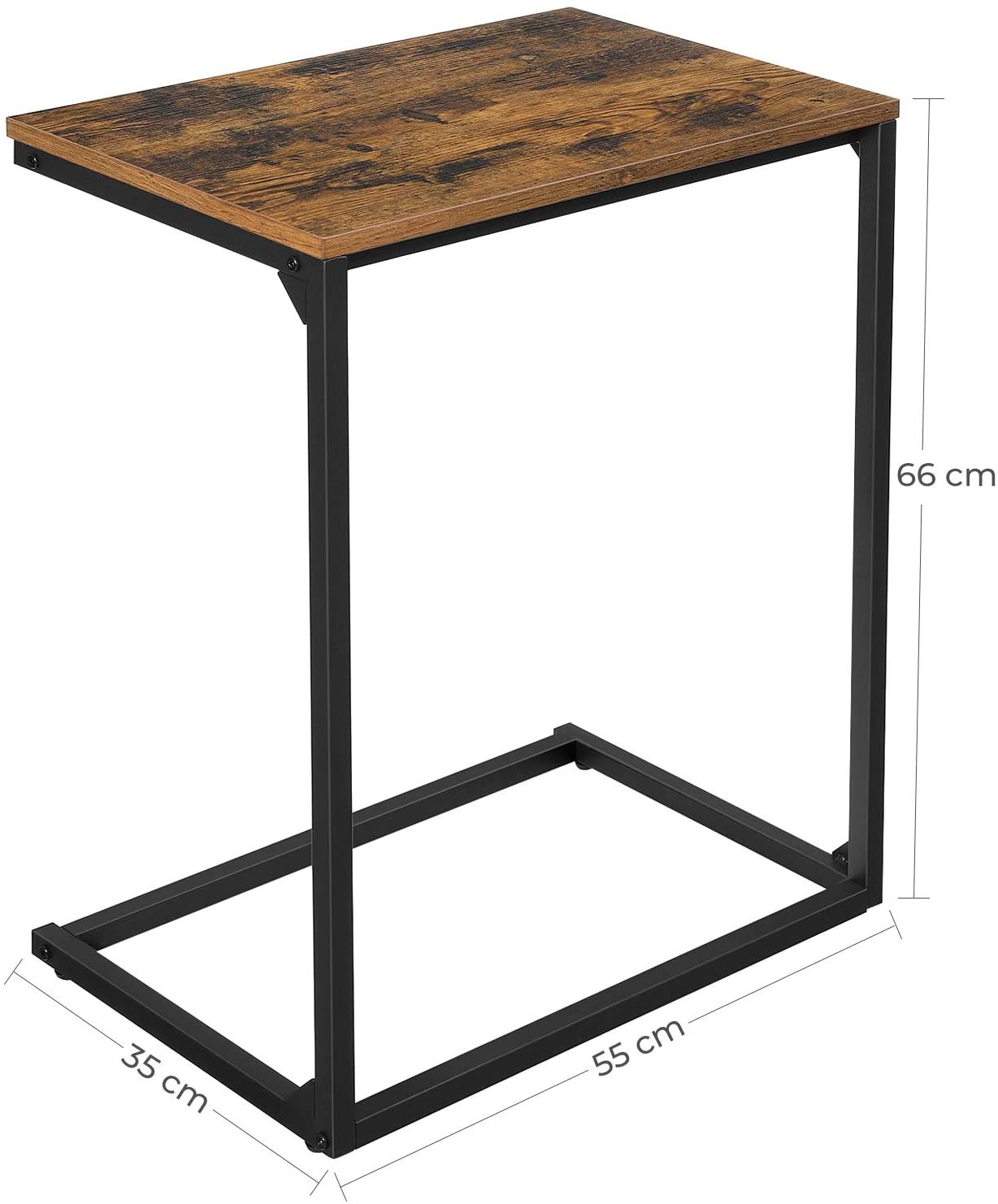 Stolik Boczny MEBLIVA Nake Rustykalny Brąz 55 x 35 x 66 cm