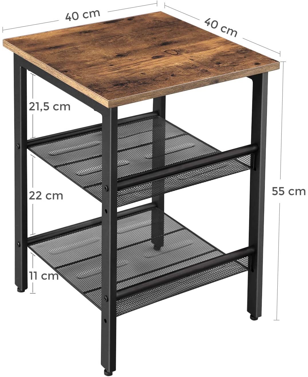 Stolik Szafka MEBLIVA Tirle Rustykalny Brąz 40 x 40 x 55 cm