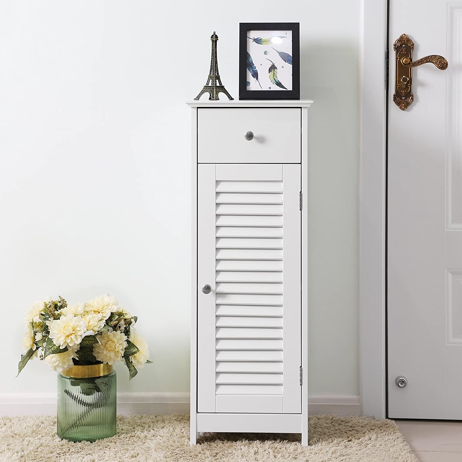 Szafka Łazienkowa MEBLIVA Mono MDF 32 x 30 x 87 cm - Biała