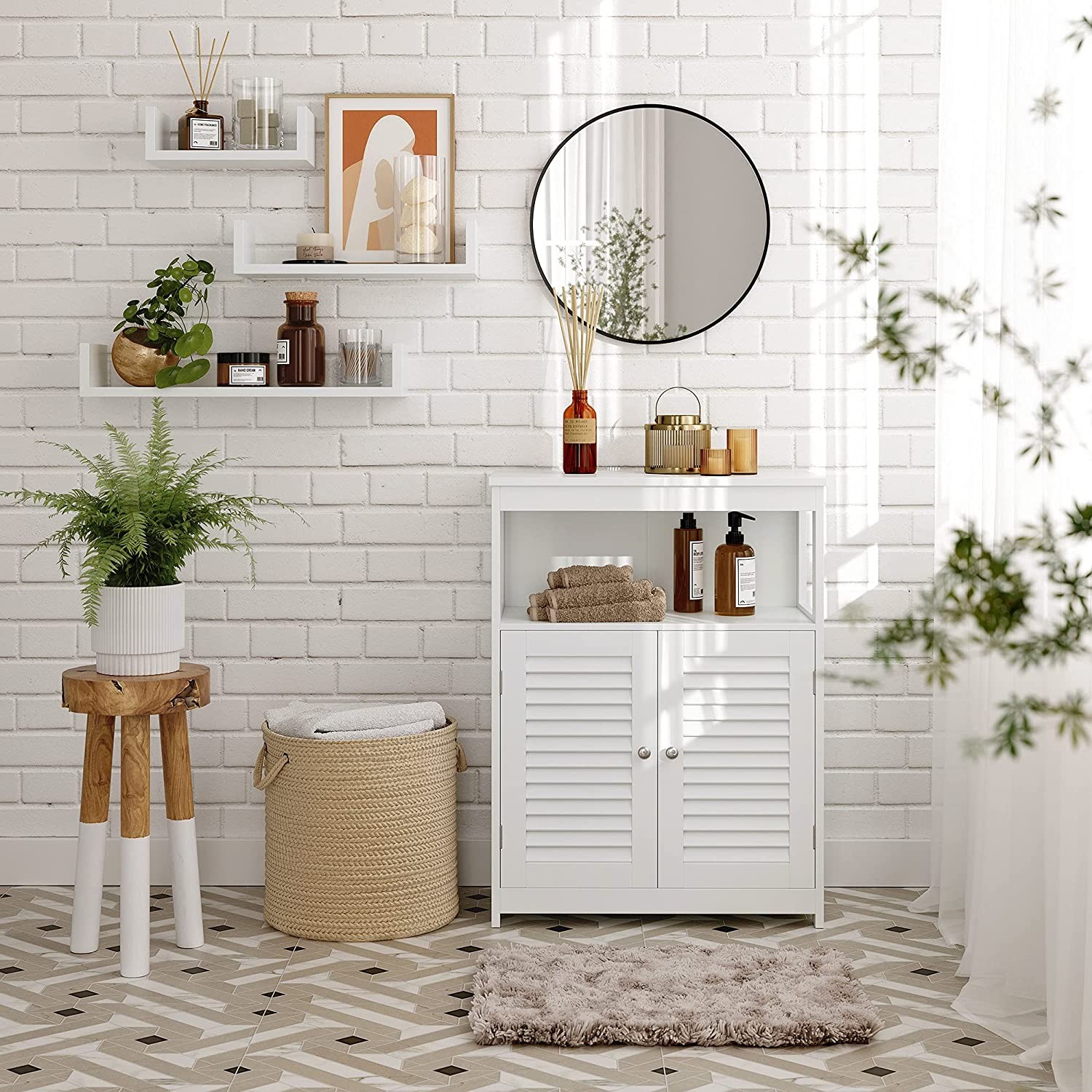 Szafka Łazienkowa MEBLIVA Brindisi MDF 60 x 30 x 80 cm - Biała