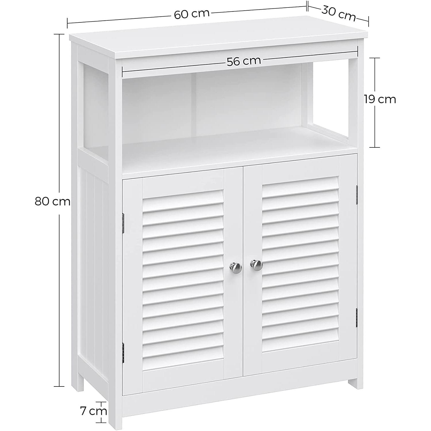 Szafka Łazienkowa MEBLIVA Brindisi MDF 60 x 30 x 80 cm - Biała