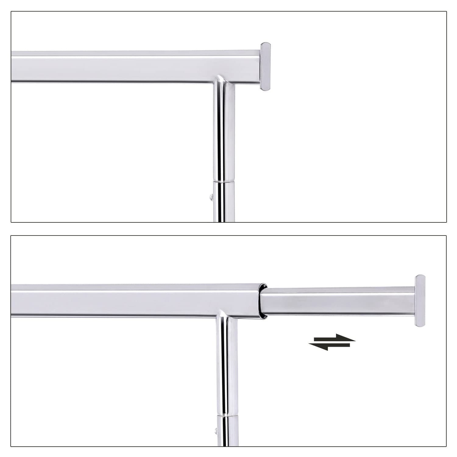 Wieszak Na Ubrania MEBLIVA Nemil 132 x 45.4 x 160 cm - Srebrny
