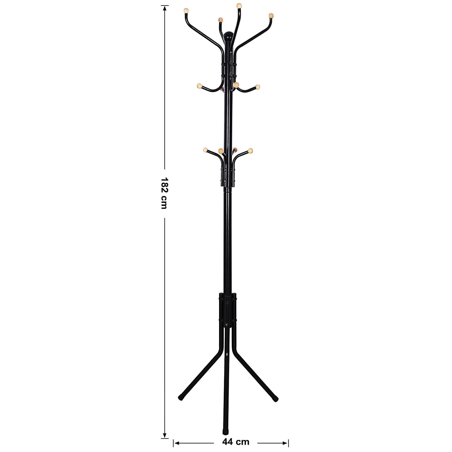 Wieszak MEBLIVA Solu Metalowy 44 x 44 x 182 cm - Czarny