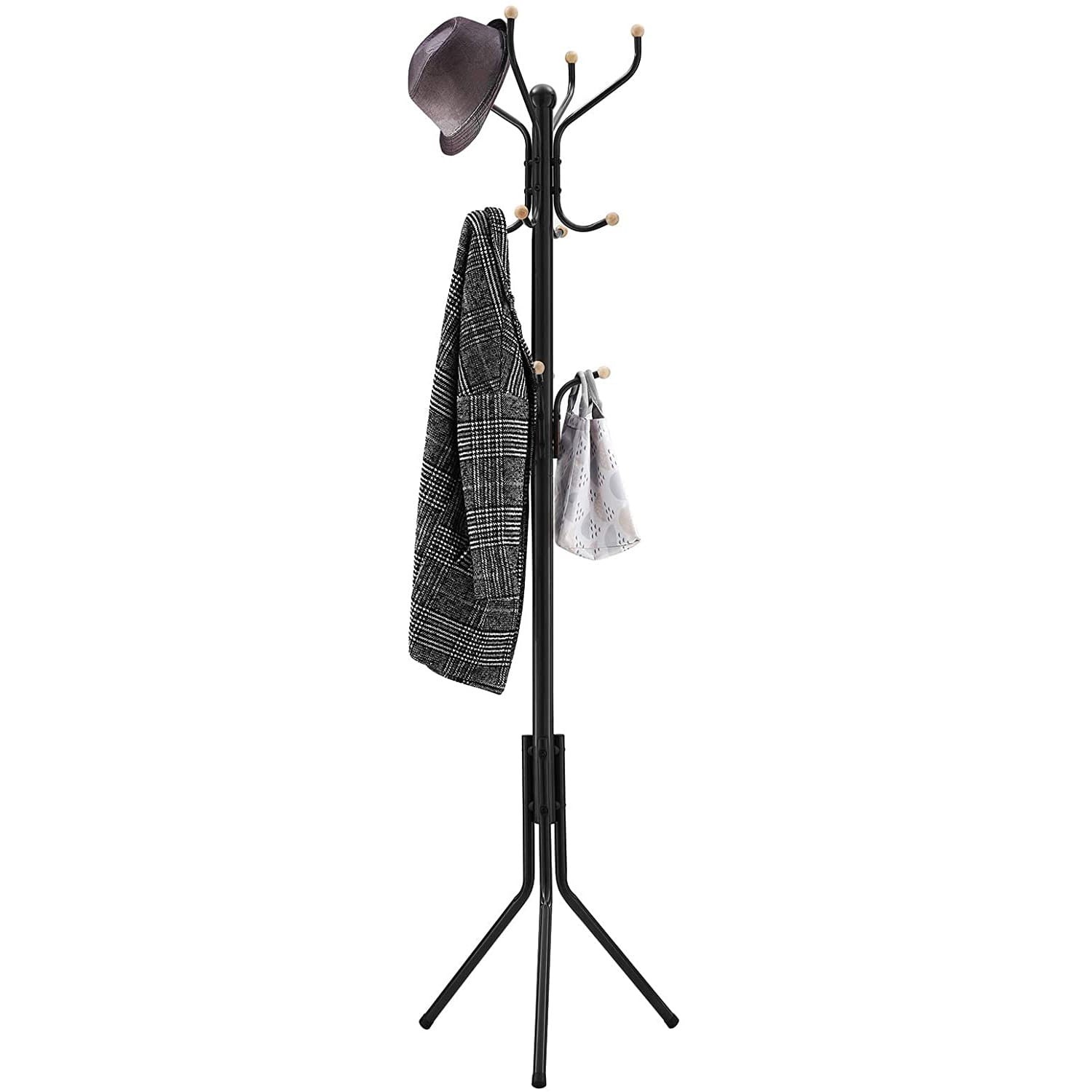 Wieszak MEBLIVA Solu Metalowy 44 x 44 x 182 cm - Czarny