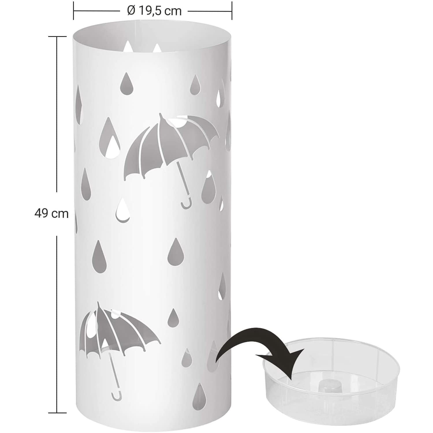 Latarnia Ogrodowa Metalowa GARDIVA Eicke 19.5 x 49 cm - Biała
