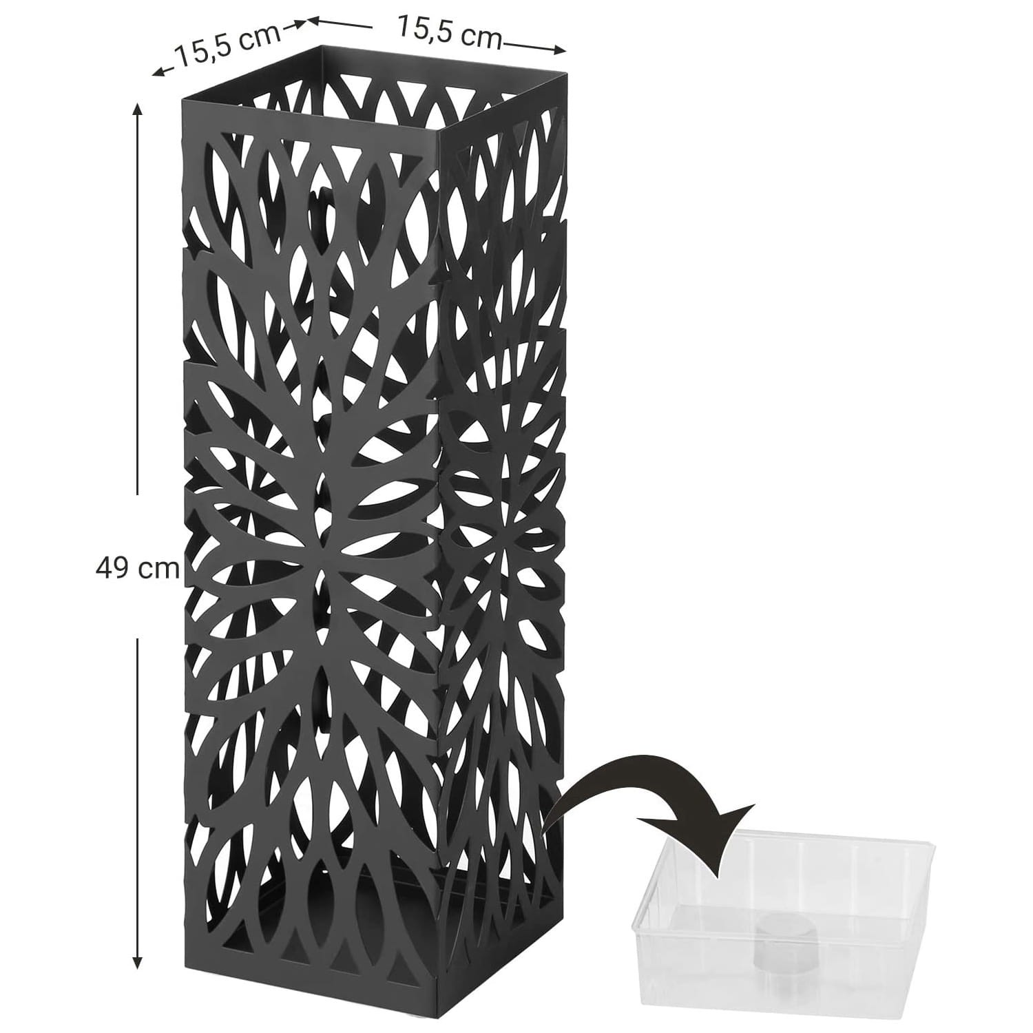 Lampa Ogrodowa Metalowa GARDIVA Eicke 15.5 x 15.5 x 49 cm - Czarna