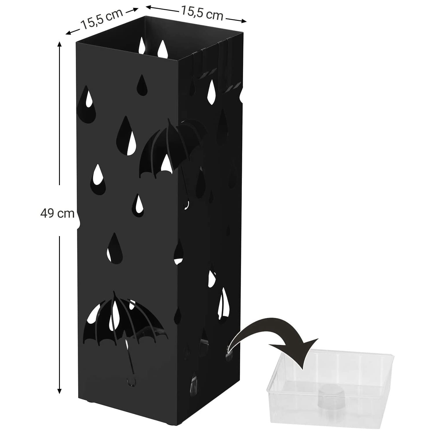 Lampion Ogrodowy Metalowy GARDIVA Eicke 15.5 x 15.5 x 49 cm - Czarny