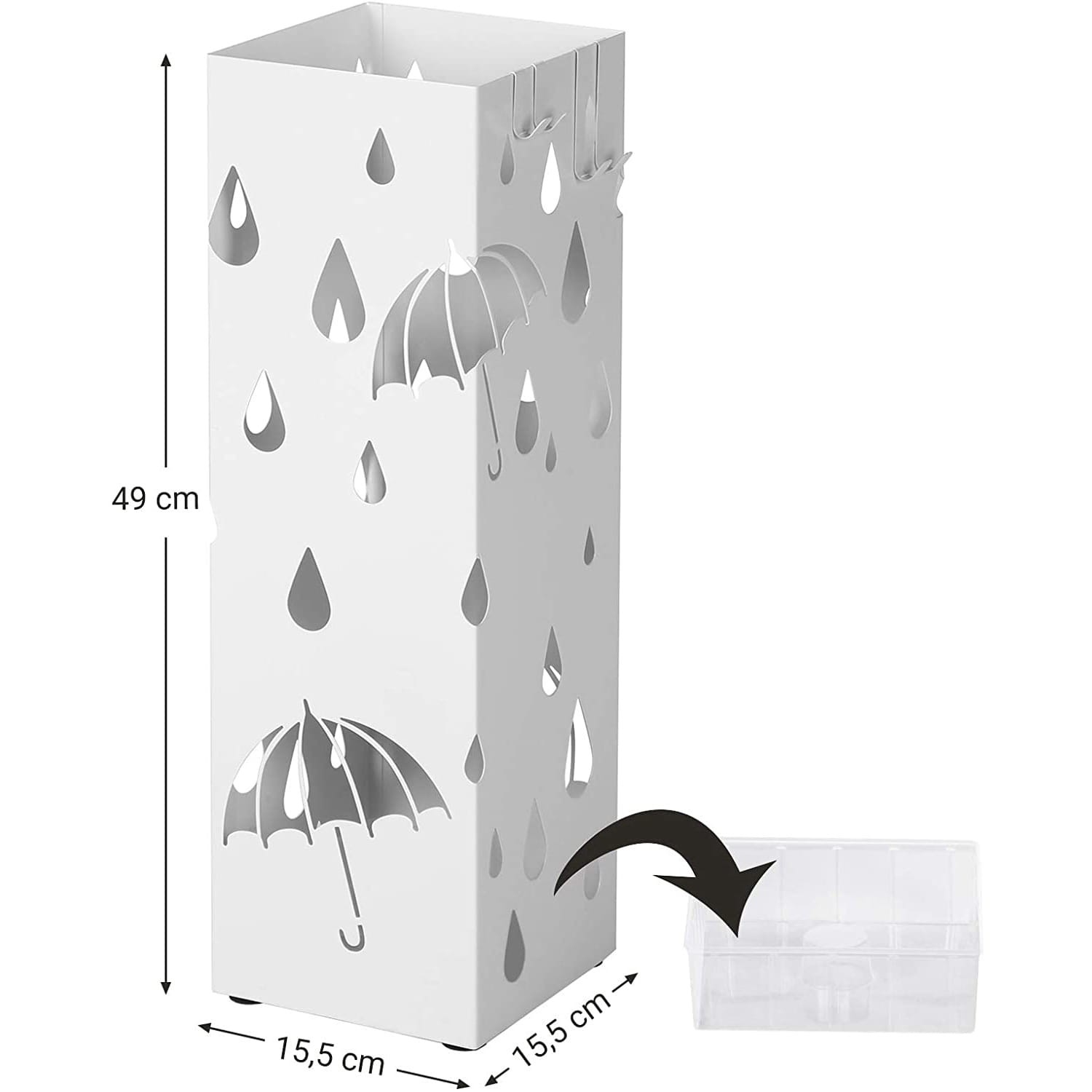Lampa Ogrodowa Metalowa GARDIVA Eicke 15.5 x 15.5 x 49 cm - Biała