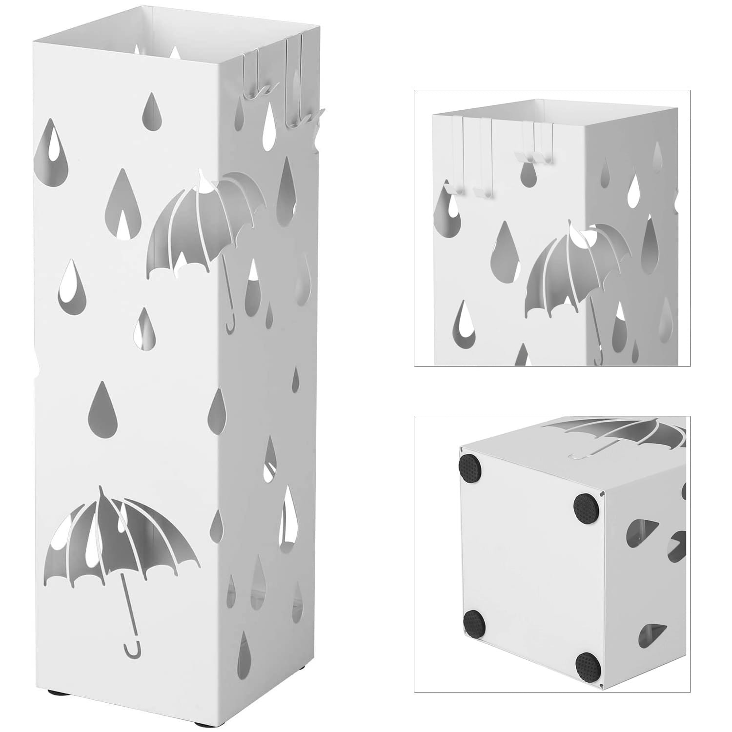 Lampa Ogrodowa Metalowa GARDIVA Eicke 15.5 x 15.5 x 49 cm - Biała