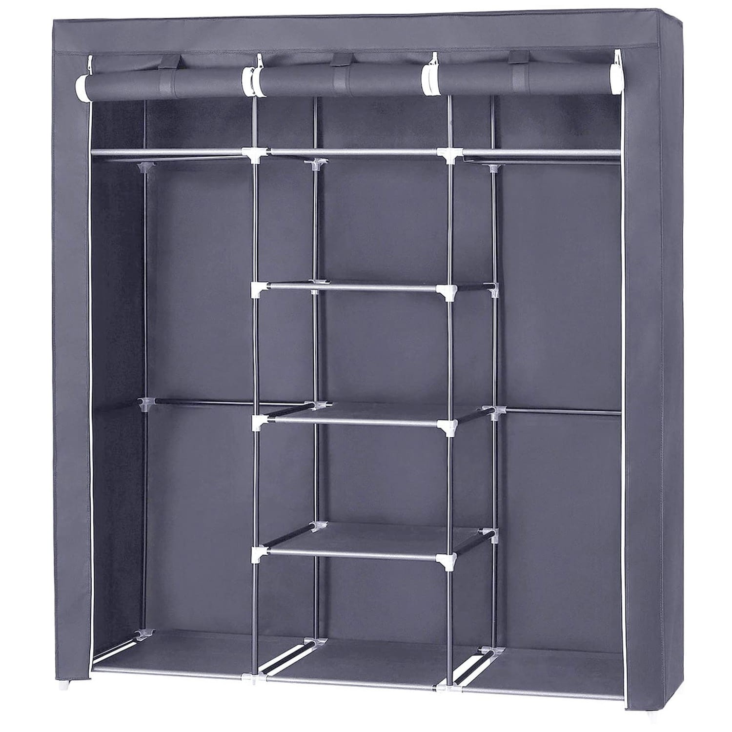 Szafa Ubraniowa Metalowa MEBLIVA Nafur 150 x 45 x 175 cm - Szara