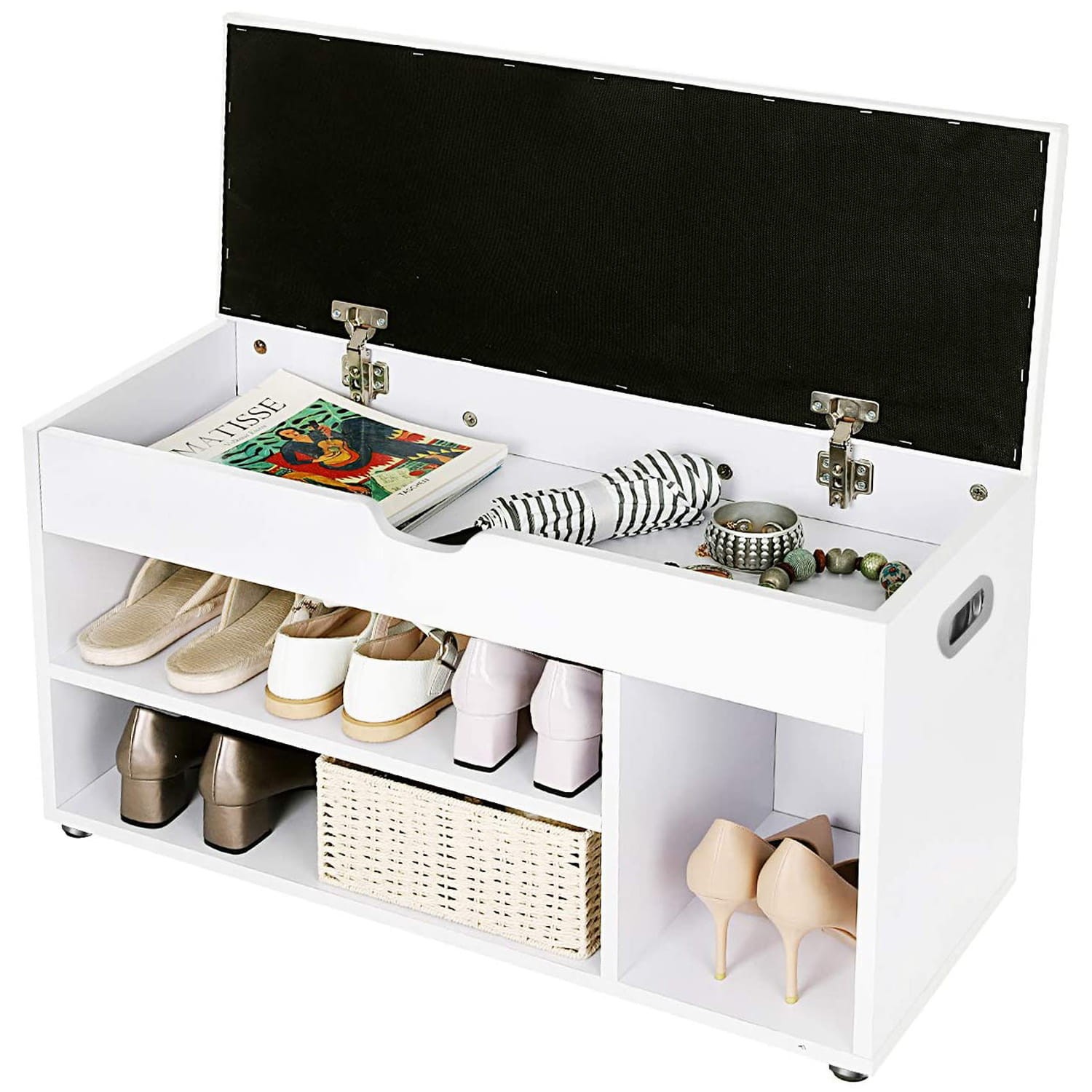 Szafka Na Buty MEBLIVA Sudi 80 x 30 x 44 cm Płyta Wiórowa - Biała