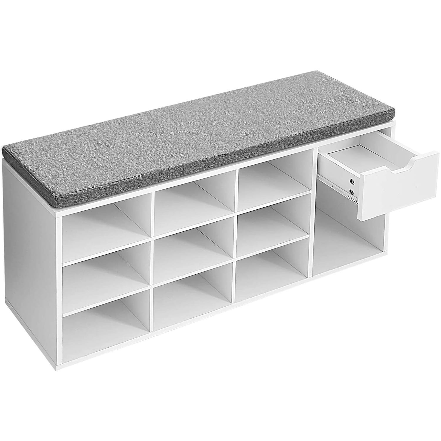 Szafka Na Buty Z Płyty Wiórowej MEBLIVA Sudi 104 x 30 x 48 cm - Biała