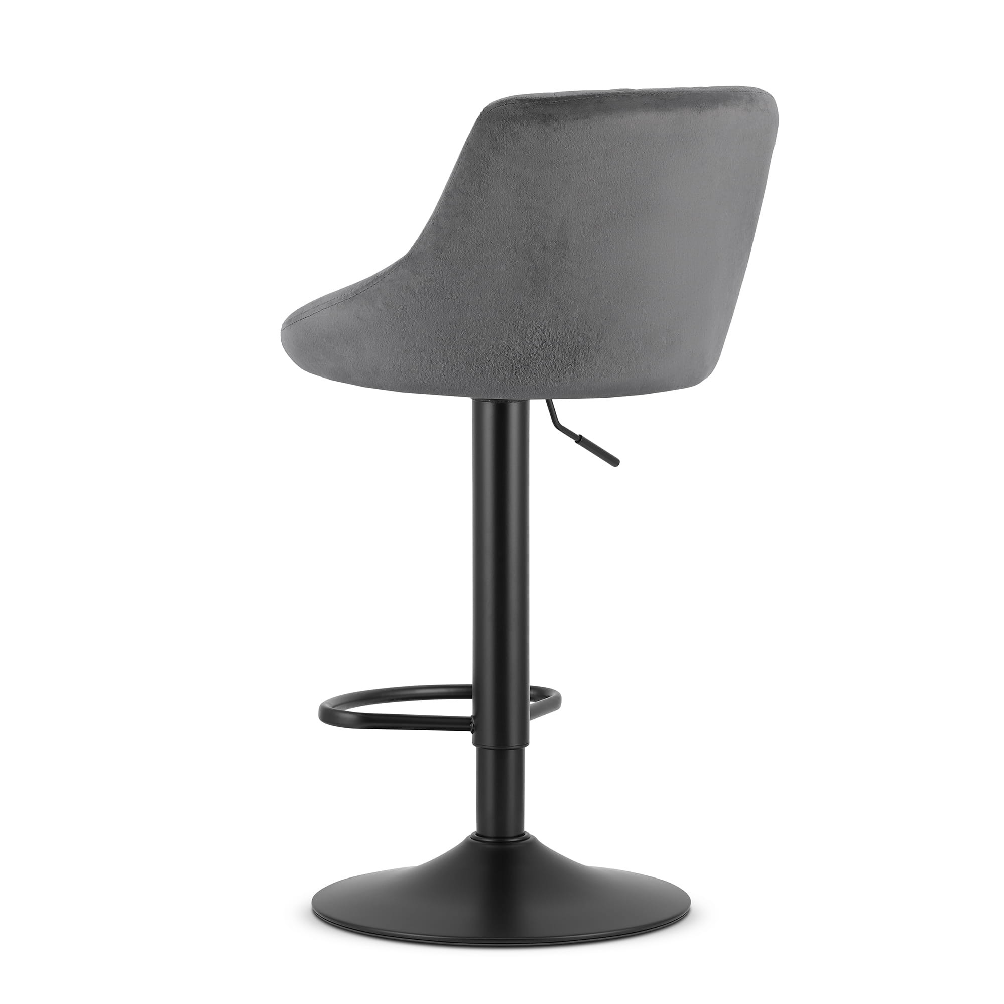 Hoker Aksamitny Z Czarną Bazą 45.5 x 49 cm - Szary