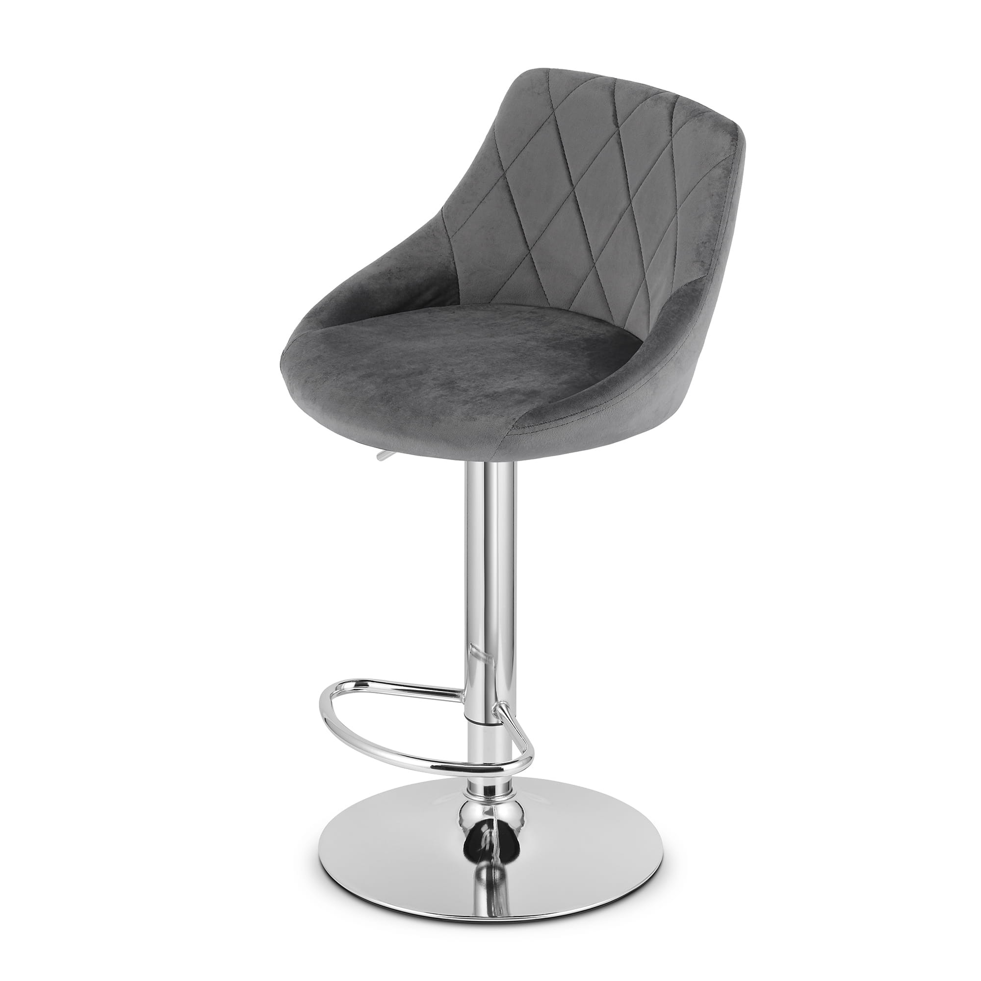 Hoker Welurowy Z Podstawą Chromowaną 45.5 x 49 cm Kast - Szary