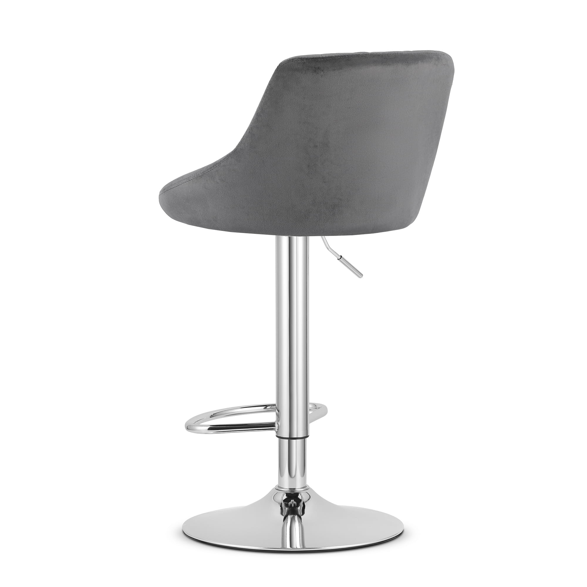 Hoker Welurowy Z Podstawą Chromowaną 45.5 x 49 cm Kast - Szary