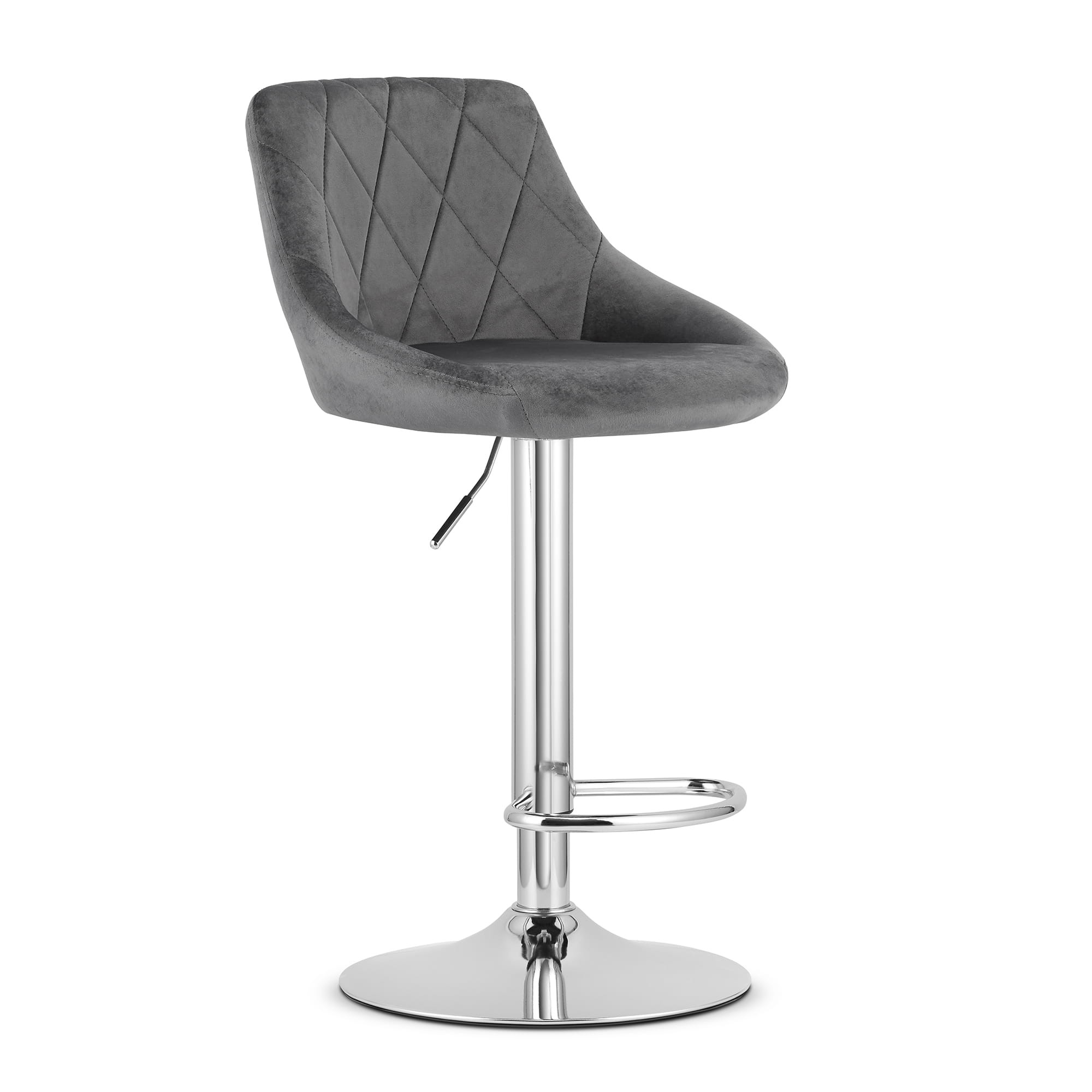 Hoker Welurowy Z Podstawą Chromowaną 45.5 x 49 cm Kast - Szary