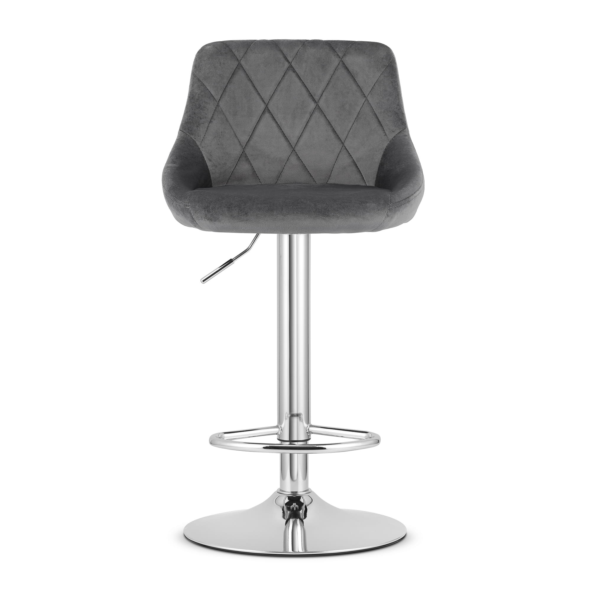 Hoker Welurowy Z Podstawą Chromowaną 45.5 x 49 cm Kast - Szary