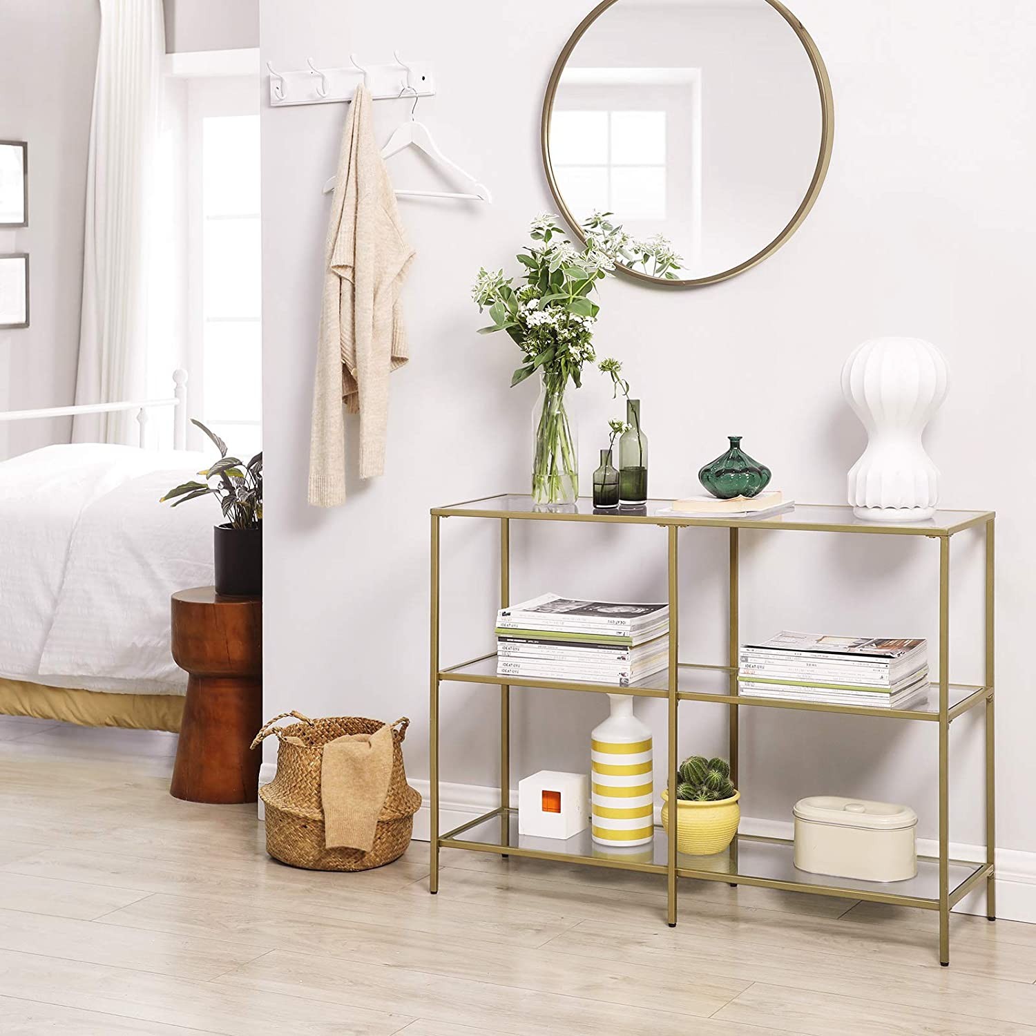 Konsola Metalowa 100 x 30 x 73 cm Leobert LGT27G - Złota