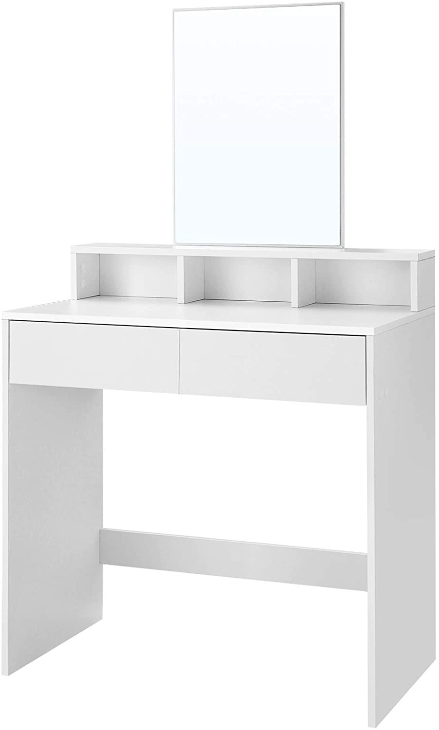 Toaletka Z Lustrem Szufladami 80 x 40 x 140 cm - Biała