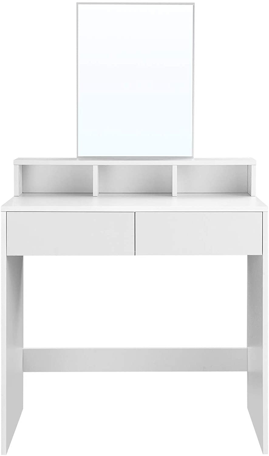 Toaletka Z Lustrem Szufladami 80 x 40 x 140 cm - Biała