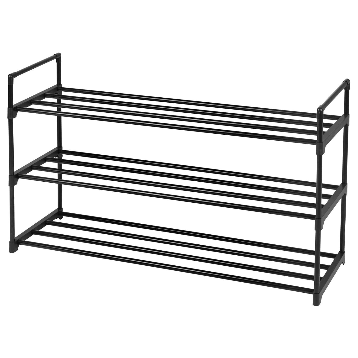 Szaflka Na Buty MEBLIVA Sudi Stalowa 92 x 30 x 55 cm - Czarna