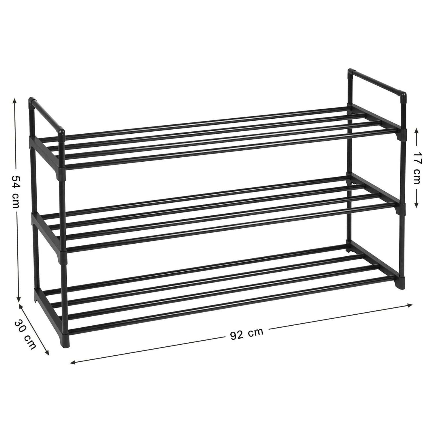 Szaflka Na Buty MEBLIVA Sudi Stalowa 92 x 30 x 55 cm - Czarna