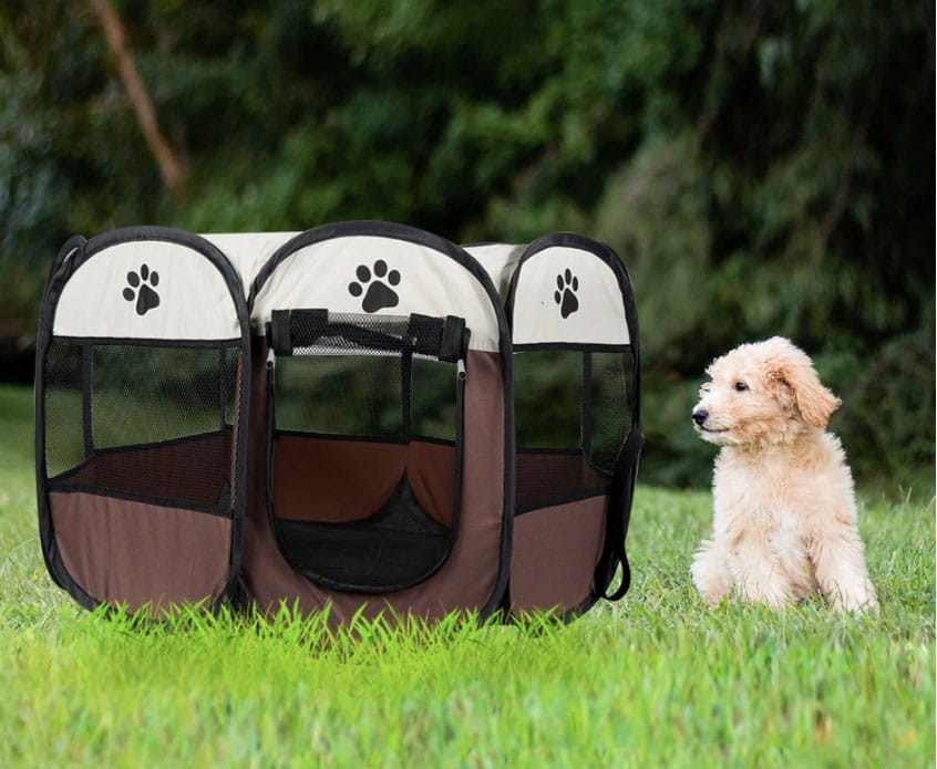 Kojec Dla Psa Kota Składany 74 x 74 x 43 cm ZOOJOY - Brązowy