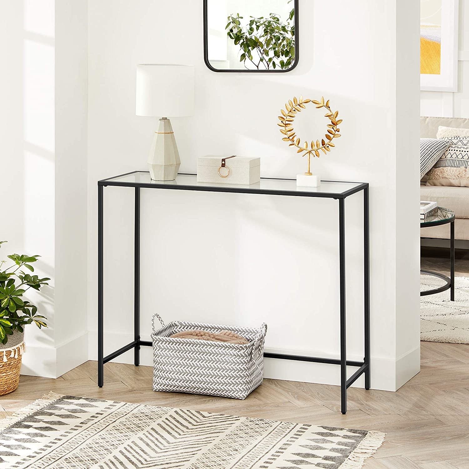 Konsola Metalowa 100 x 35 x 80 cm - Czarna
