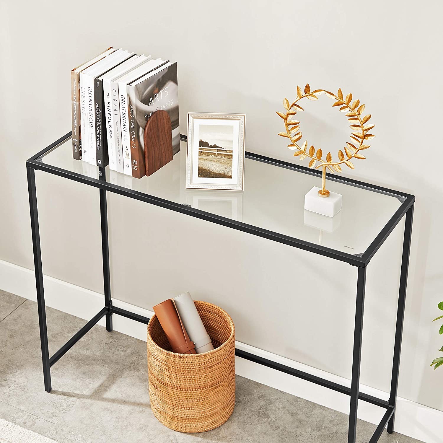 Konsola Metalowa 100 x 35 x 80 cm - Czarna