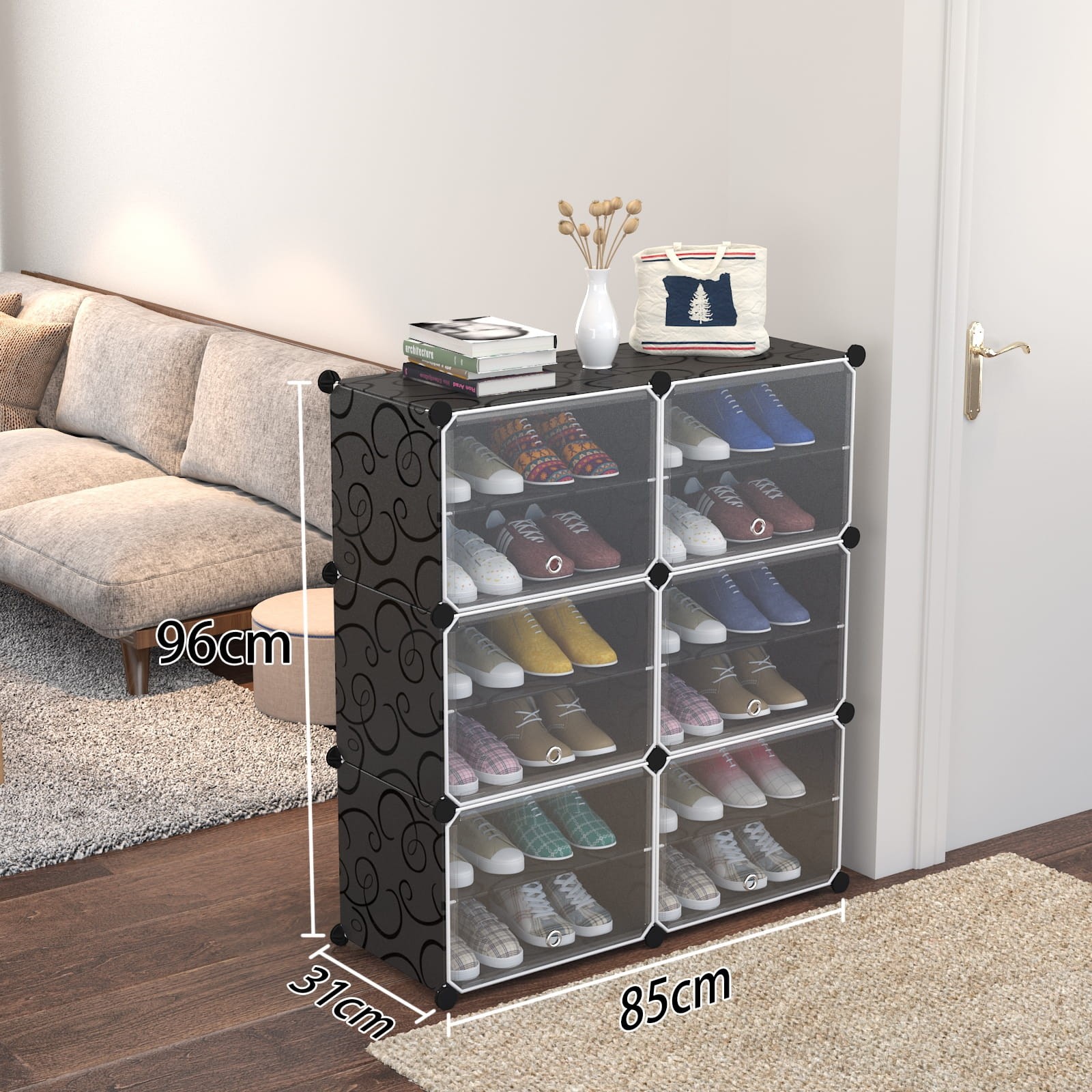 Szafka Na Buty MEBLIVA Sudi Na 12 Par 37 x 42 x 7 cm - Biała