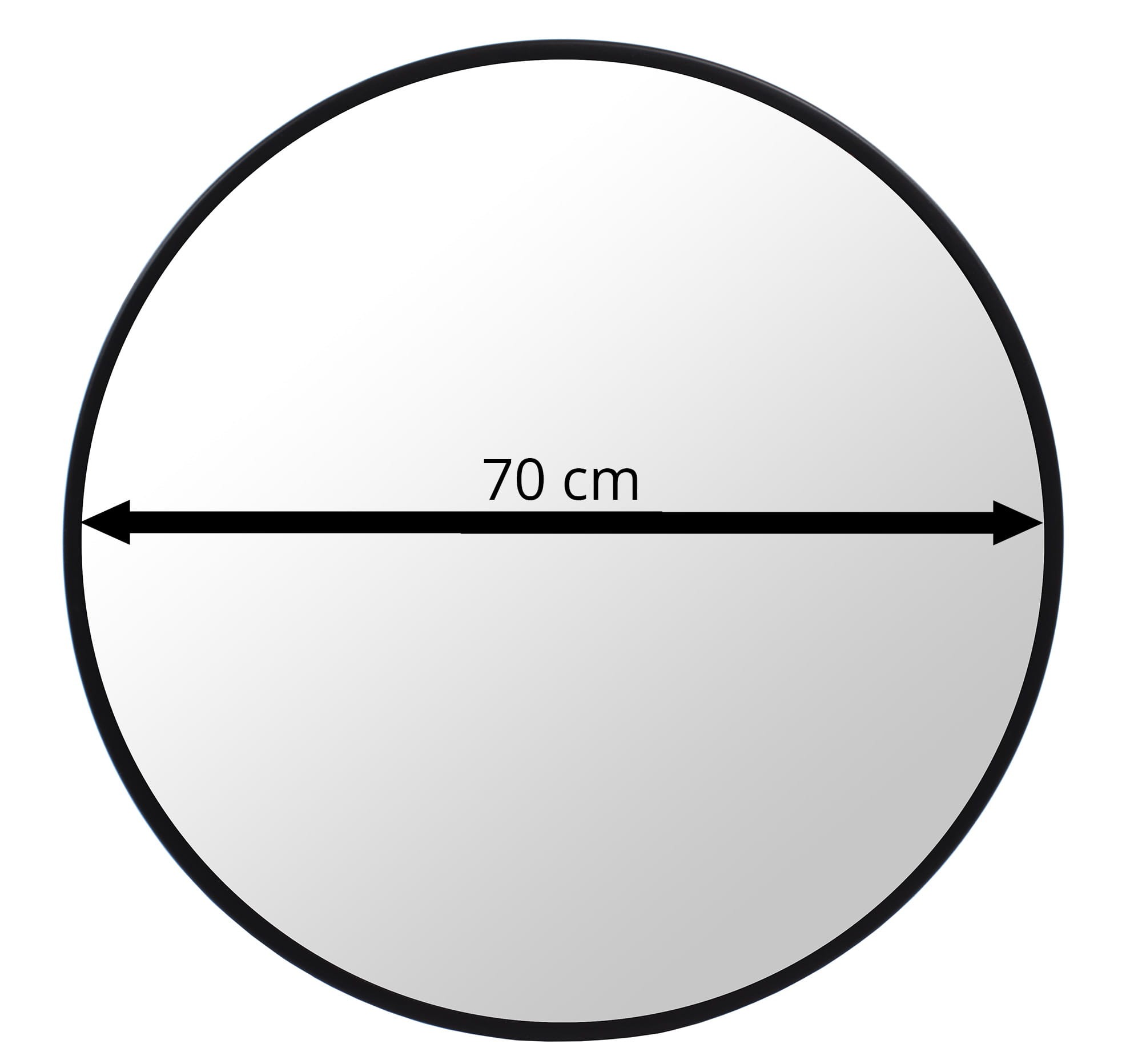 Lustro Ścienne Okrągłe MEBLIVA Relul 70 cm - Czarne