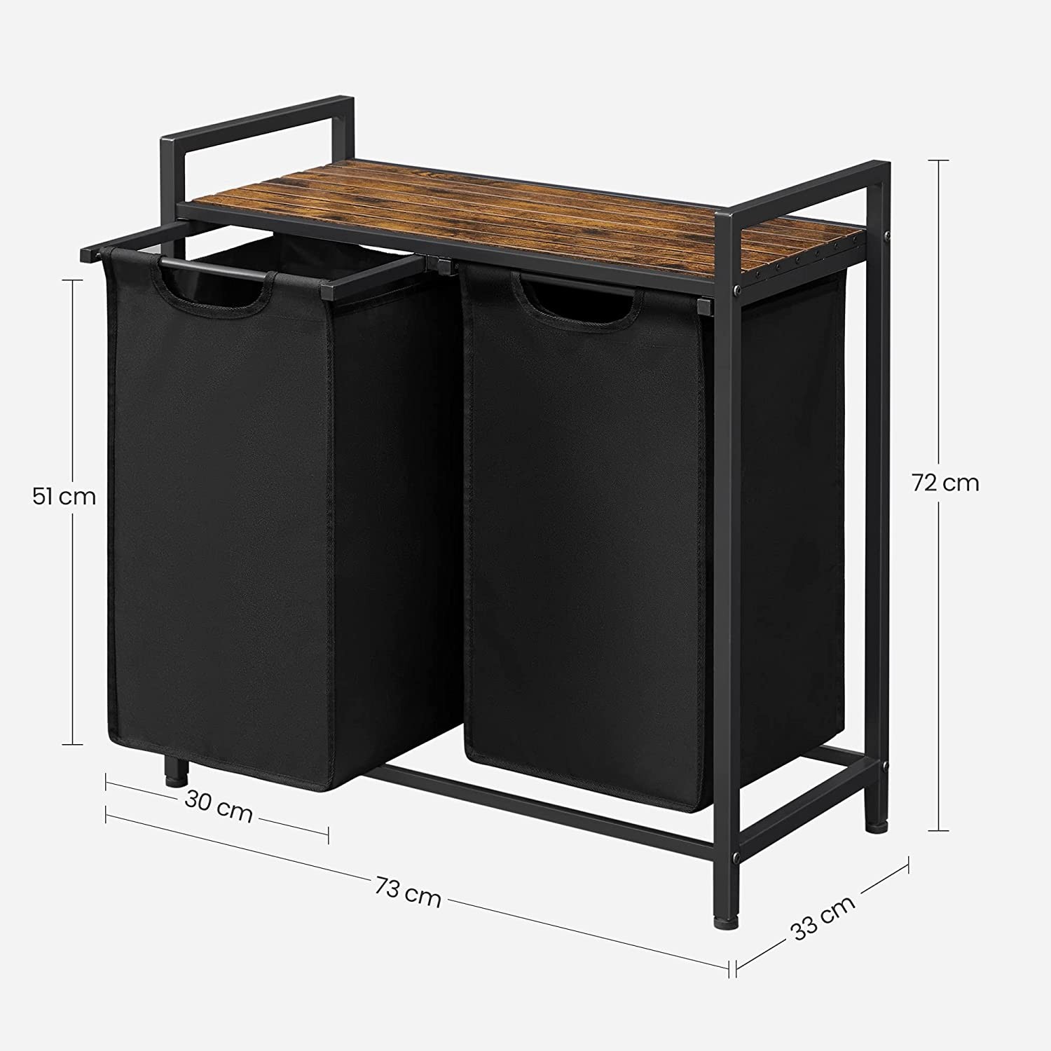 Szafka Łazienkowa MEBLIVA Viterbo Blat MDF Rustykalny Brąz 73 x 33 x 72 cm