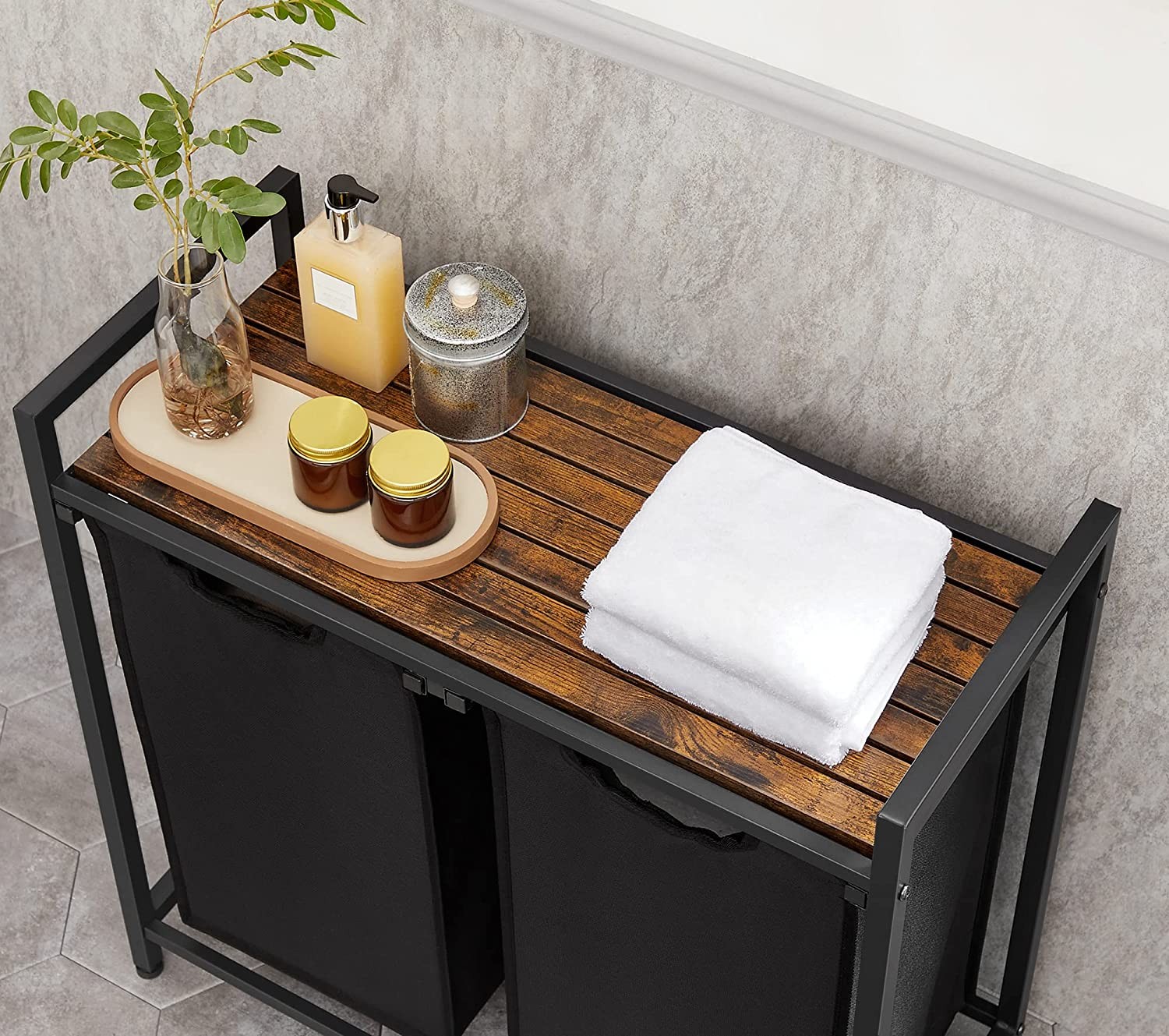 Szafka Łazienkowa MEBLIVA Viterbo Blat MDF Rustykalny Brąz 73 x 33 x 72 cm