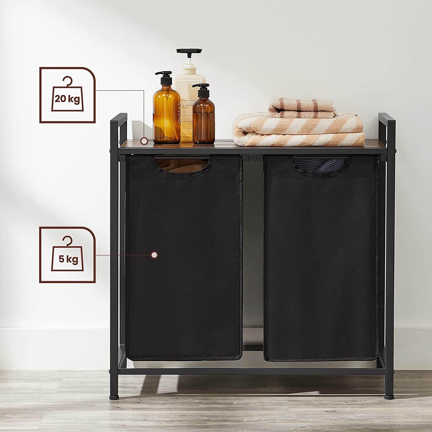 Szafka Łazienkowa MEBLIVA Viterbo Blat MDF Rustykalny Brąz 73 x 33 x 72 cm