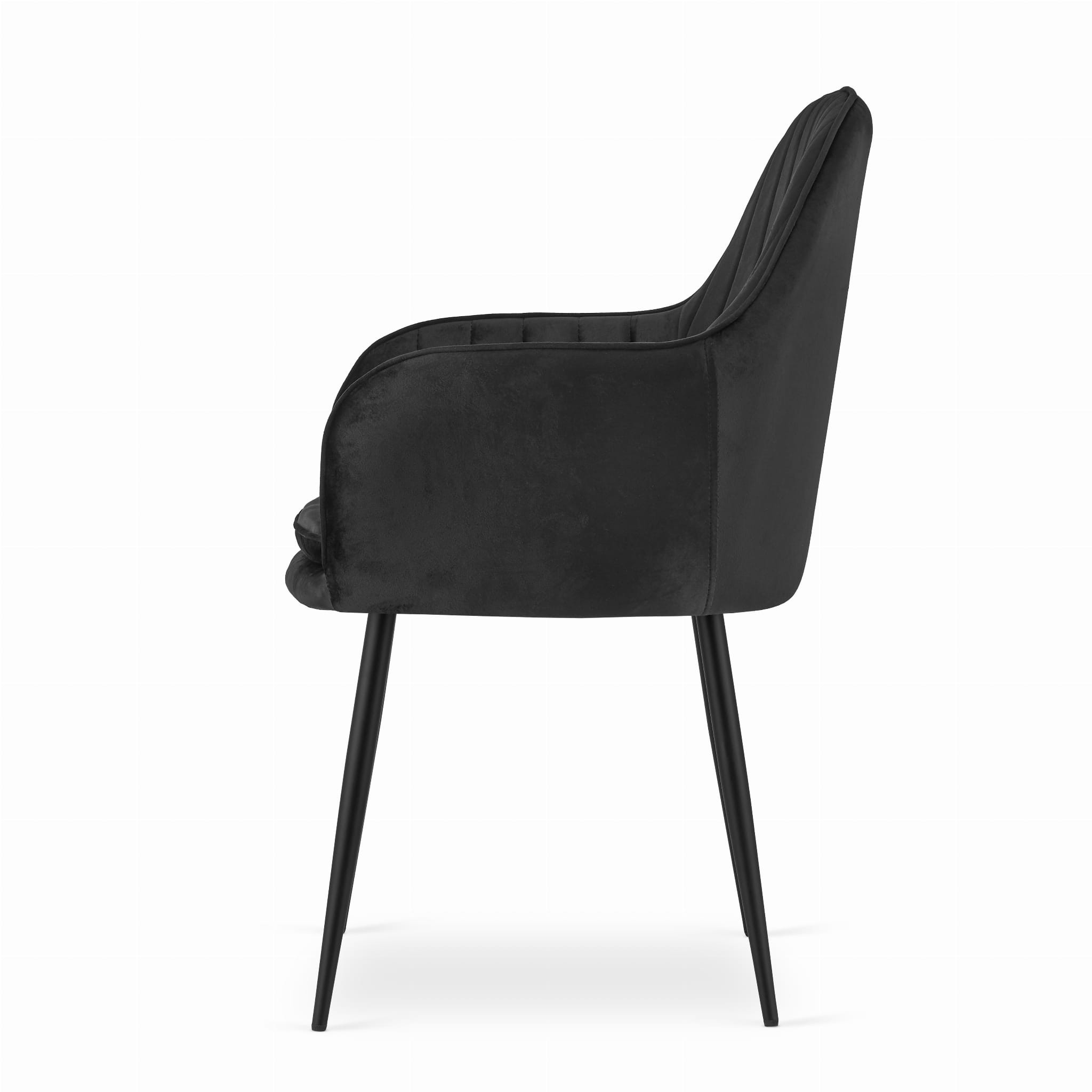 Krzesło MEBLIVA Elia Aksamit Tapicerowane 57.5 x 56.5 x 86.5 cm - Czarny